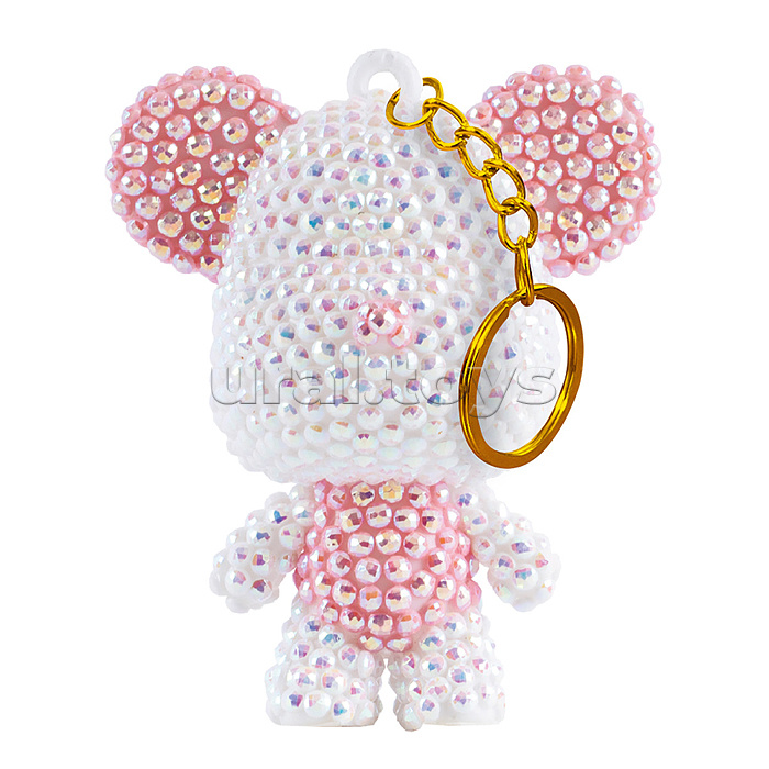 Кристальная (алмазная) мозаика брелок 5.5х6.5 "Белый мишка"