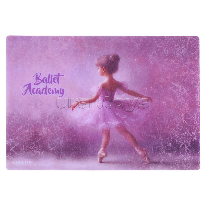 Покрытие настольное для лепки "Ballet Academy" 33x23 см, пластиковое 600 мкм, матовая полупрозрачная, с волокнистой фактурой, с цветным рисунком