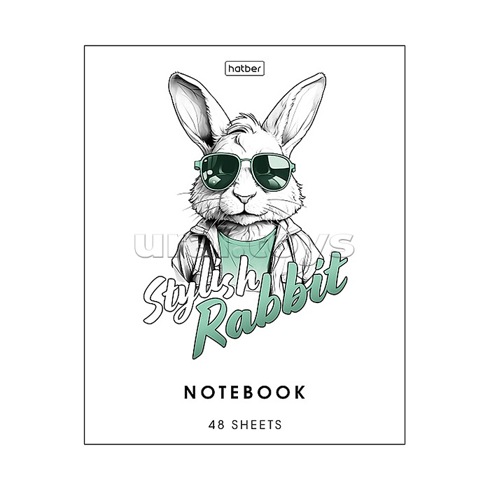 Тетрадь 48л А5 клетка 60-65г/кв.м Пластиковая обложка с печатью  на скобе "Зверье мое"