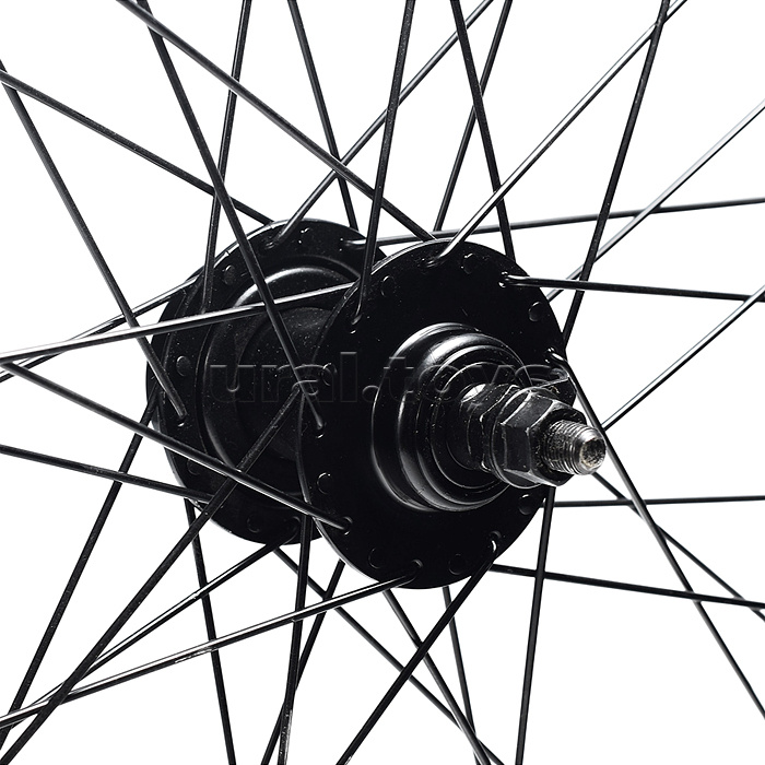 Колесо велосипедное 24" переднее, алюминий, диск 6-болт, с гайками