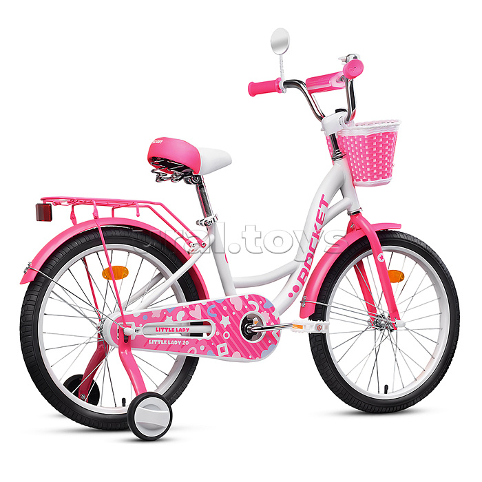 Велосипед 20" Rocket Little Lady, цвет белый/розовый