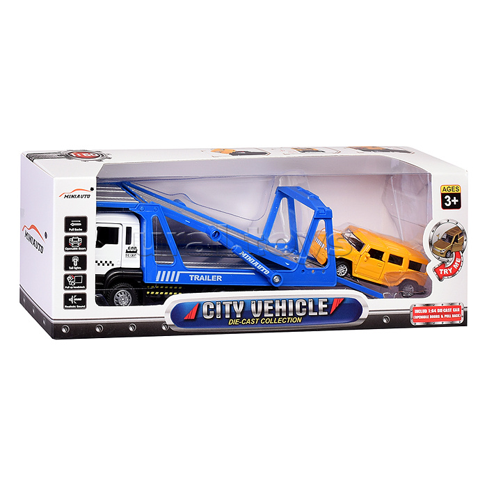 Автовоз с импортной машиной, в коробке