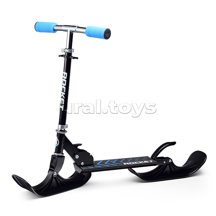 Самокат-снегокат, складной, в коробке (синий)