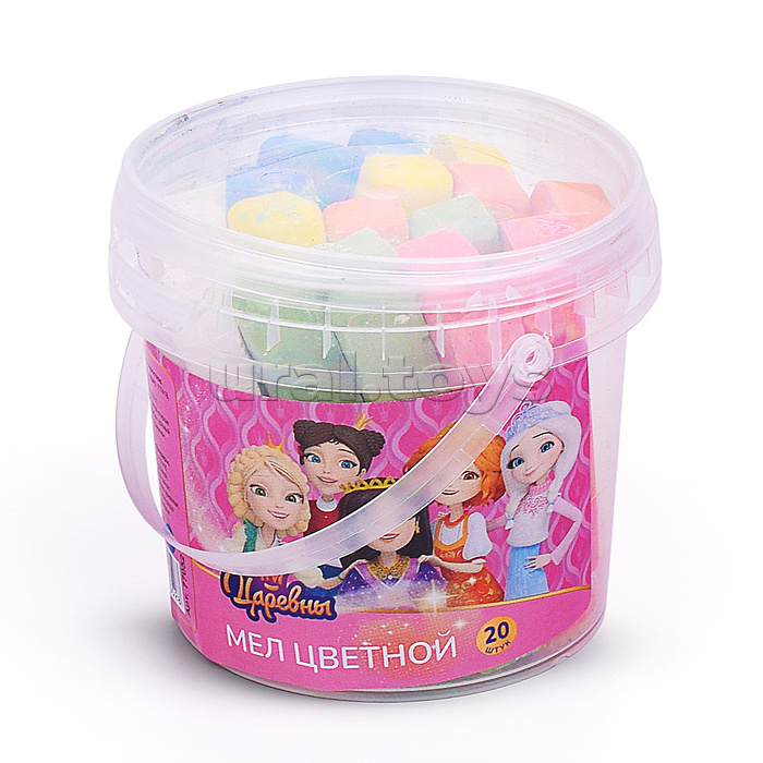 Мел цветной Царевны, 20 шт. в ведерке