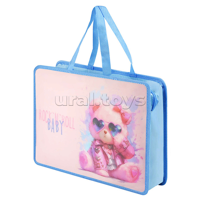 Папка пластиковая А4 "Розовый мишка"