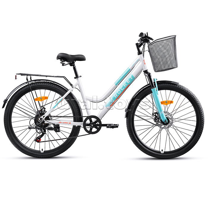 Велосипед 26" Rocket lady Steel 26, цвет белый/бирюзовый, размер 17"