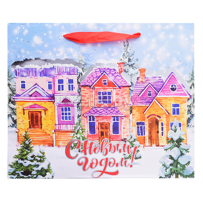 Пакет подарочный новогодний "Winter Wonderland" 26х13х32 см, Золотая сказка, фольга Пакет подарочный новогодний "Winter Wonderland" 26х13х32 см, Золотая сказка, фольга