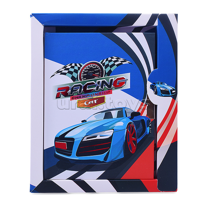 Блокнот 48 л., 15х18 см "Машинки" с замочком, линованный внутренний блок