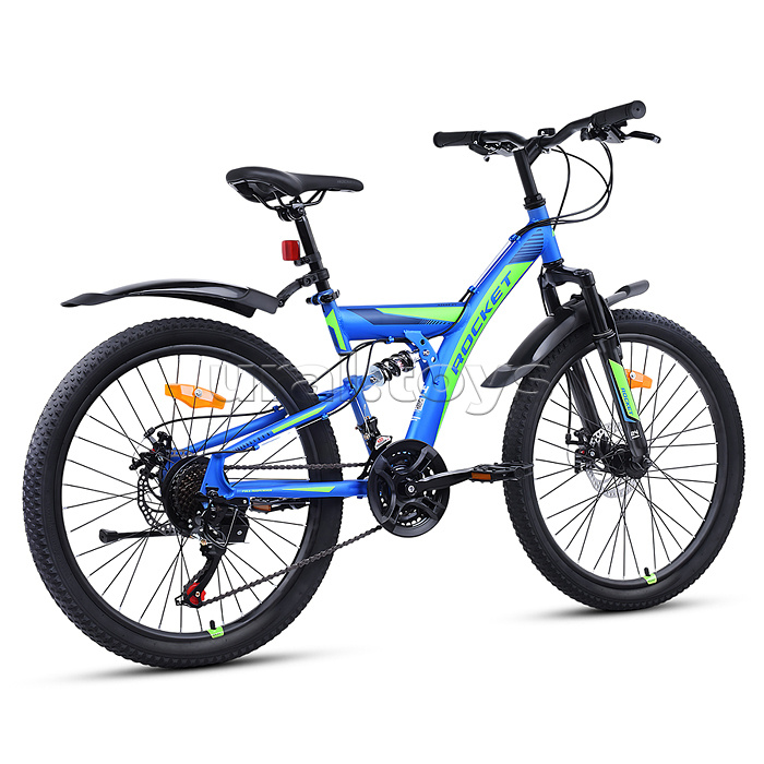 Велосипед 24" Rocket Azkar, цвет синий/зеленый, размер 15"