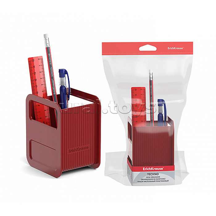 Набор настольный пластиковый Techno, Marsala, красный