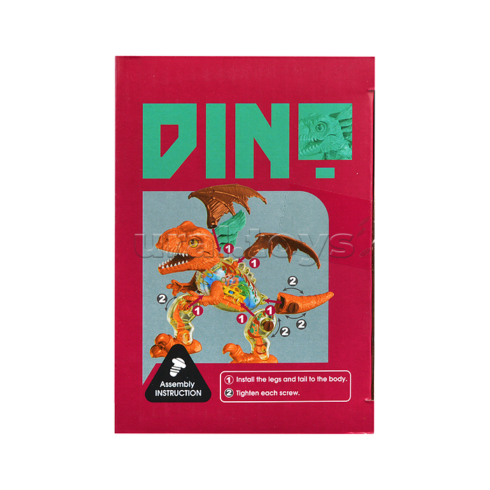 Конструктор динозавр "Эпоха древнего мира" с отверткой, в коробке