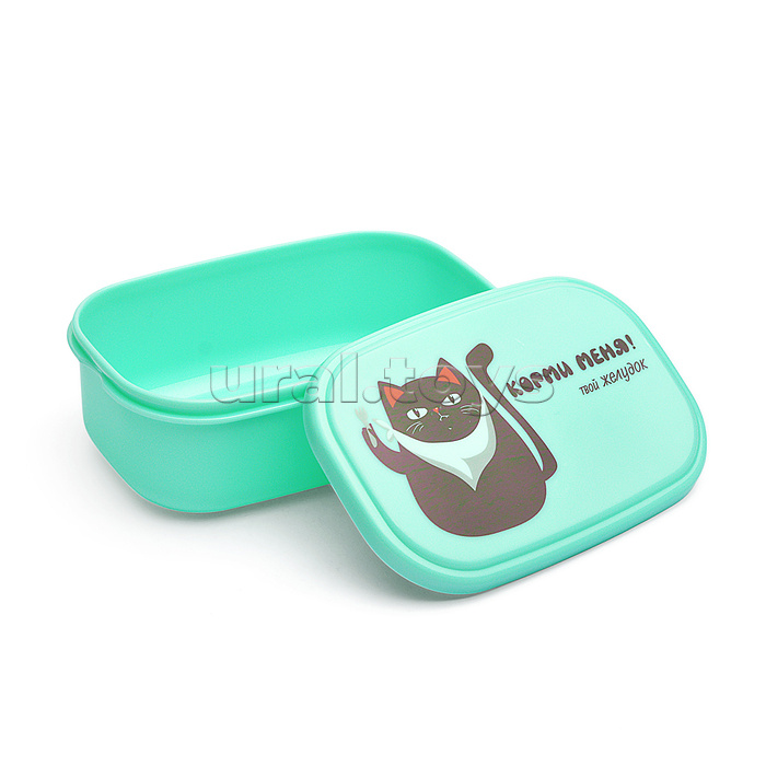 Ланчбокс "Корми меня!" 130x82x50 мм, 270 мл, для школьных завтраков, перекусов