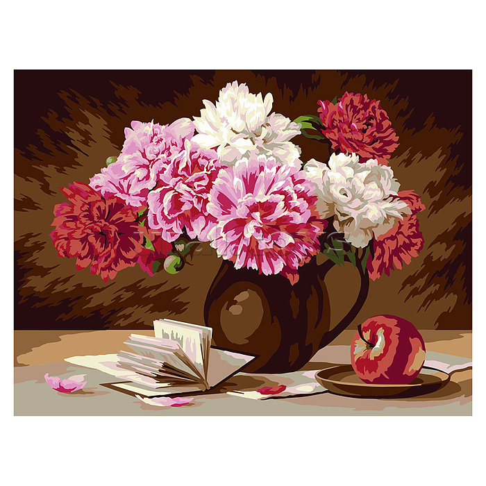 Набор для раскрашивания по номерам 40х30 "Цветочная поэзия" №20