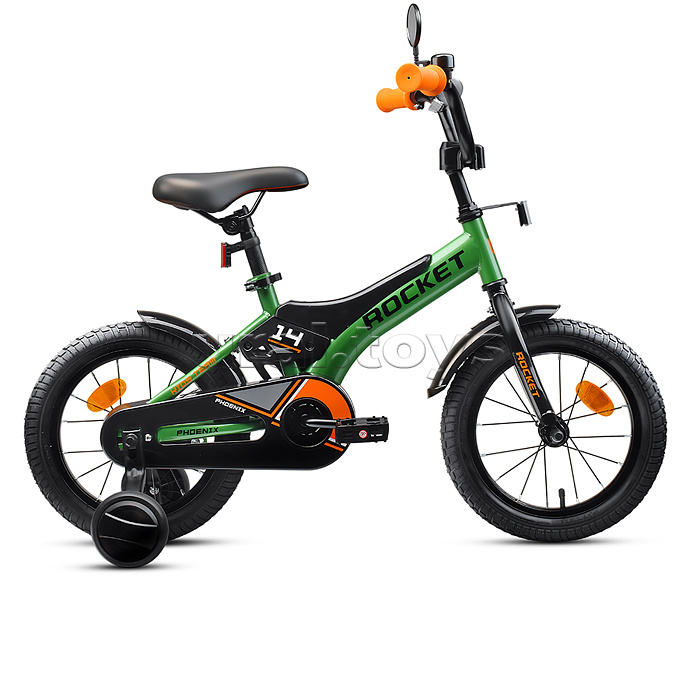 Велосипед 14" Rocket Phoenix, цвет зеленый