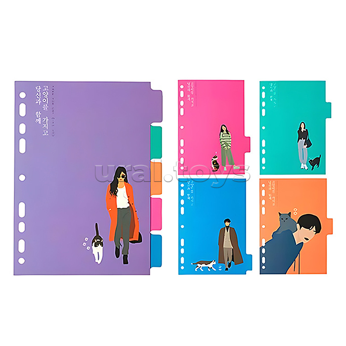 
Разделитель листов "Korean Style" A5 (160x210 мм) ламинированный мелованный картон 210 г/м2, с рисунком, 5 шт, индивидуальная упаковка