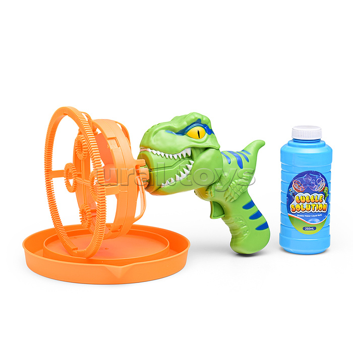 Пистолет "Динозавр" для мыльных пузырей, на листе