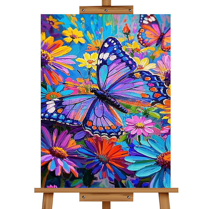 Набор для рисования "Картина по номерам 40*50 см. Цветочное поле и бабочки"