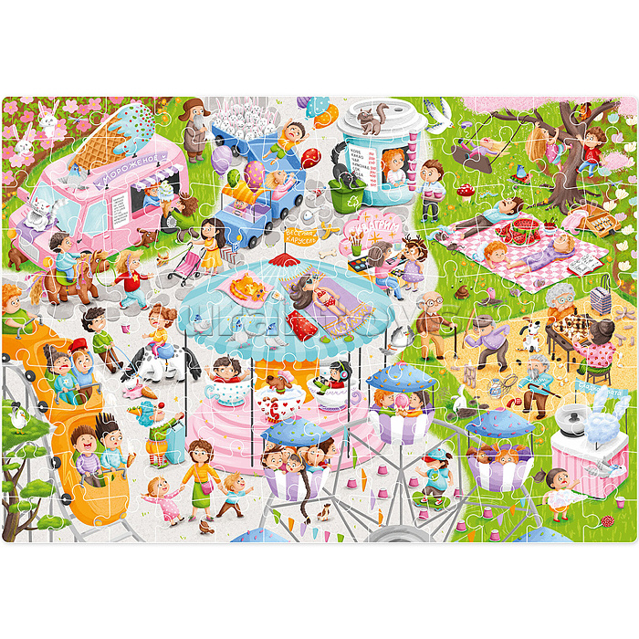 Пазл 120 "Парк развлечений" Виммельбух