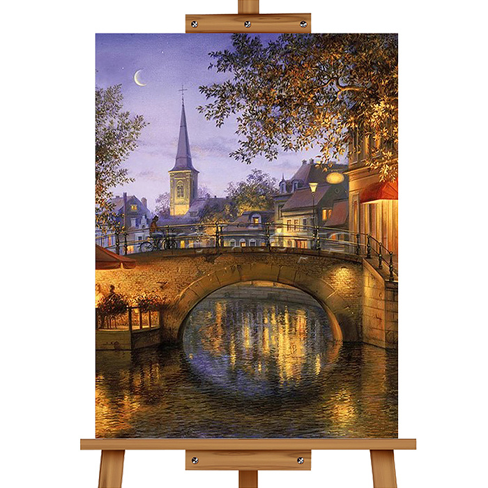 Мозаика алмазная "Сказочный вечер" (с гирляндой) 20*30см.