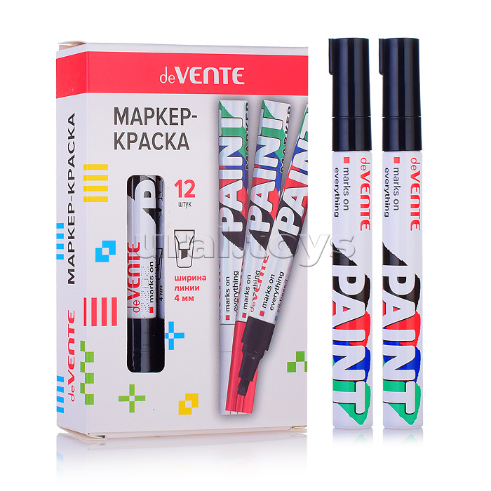 Маркер-краска, круглый алюминиевый корпус, с клипом, нитро-основа, скошенный наконечник, ширина линии 4 мм, длина письма 400 м, черный Маркер-краска, круглый алюминиевый корпус, с клипом, нитро-основа, скошенный наконечник, ширина линии 4 мм, длина письма 400 м, черный