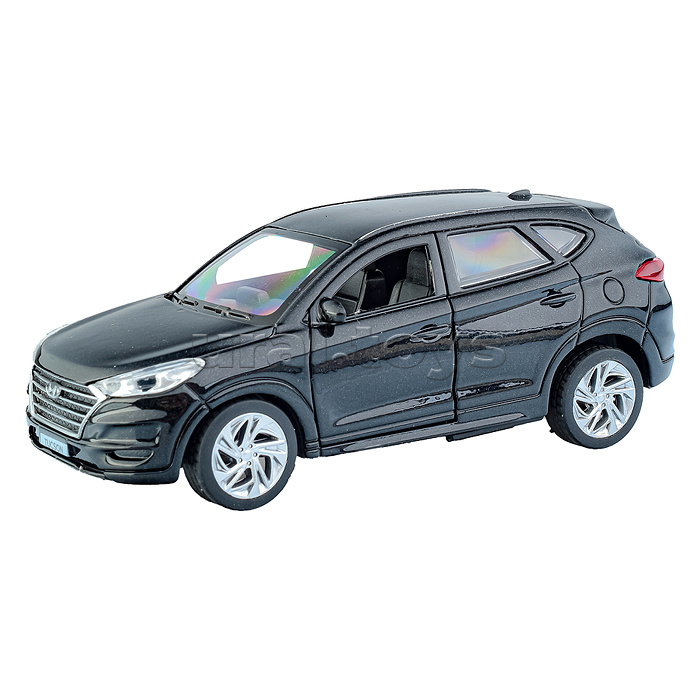 Машина металл Hyundai Tucson 12 см, (откр. двери, багаж., черный) инер, в коробке