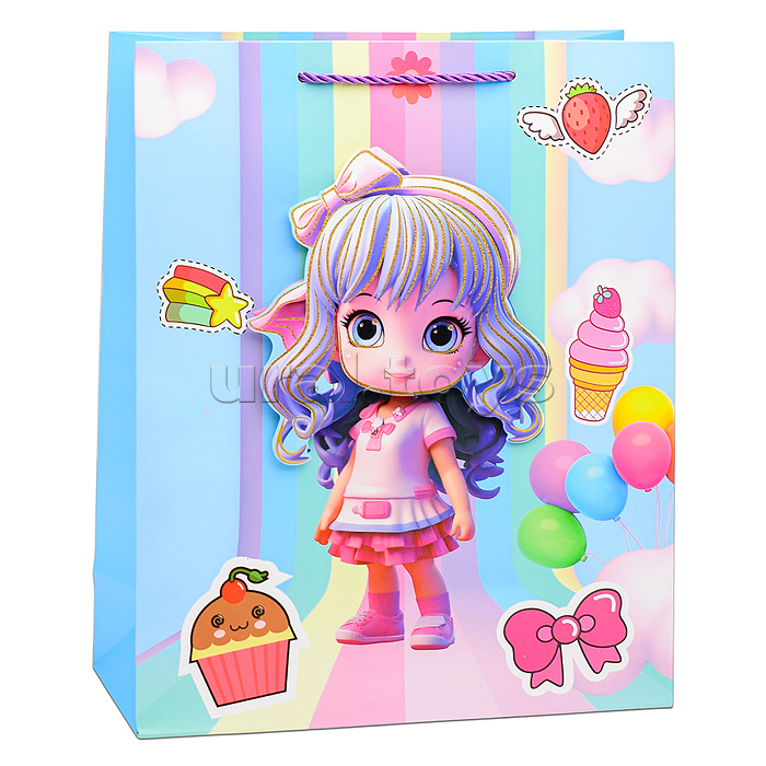 Пакет подарочный "Сказочная девочка" 26х32х12 см