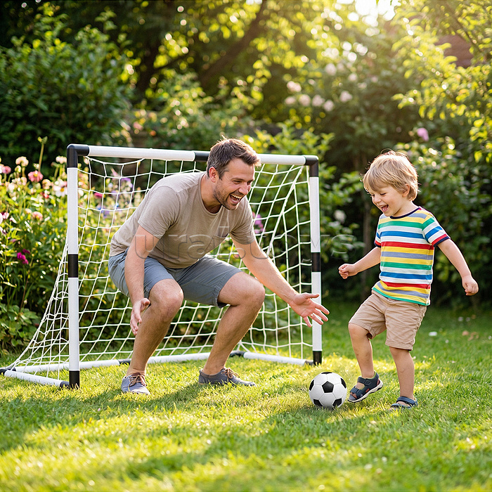 Ворота футбольные "Не пропусти гол" (комплект футбольных ворот, мяч, насос) в коробке