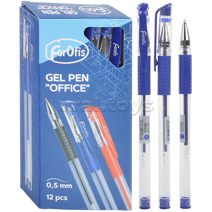 Ручка гелевая синии черн. 0.5мм (стержень меняется)