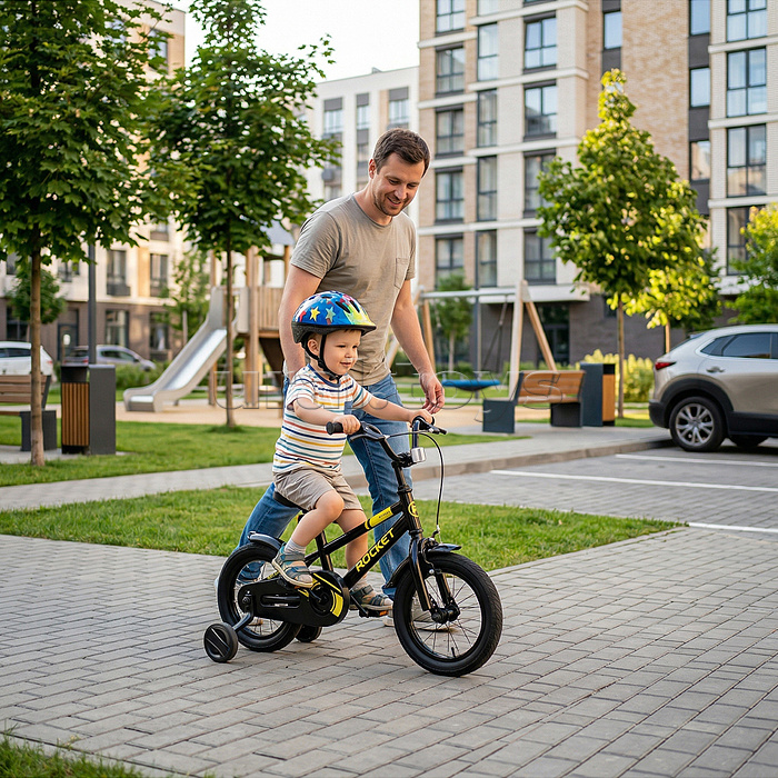 Велосипед 12" Rocket Gloss, цвет черный