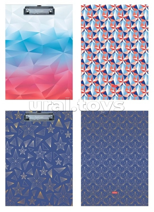 Папка-Планшет А4 с металлическим зажимом матовая ламинация "Россия" ассорти