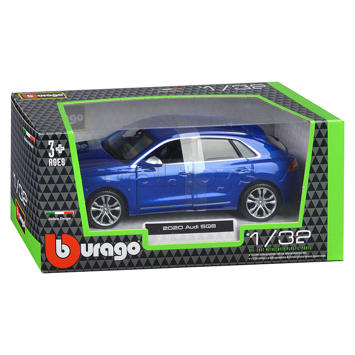 Машинка die-cast Audi SQ8 2020, 1:32, синяя