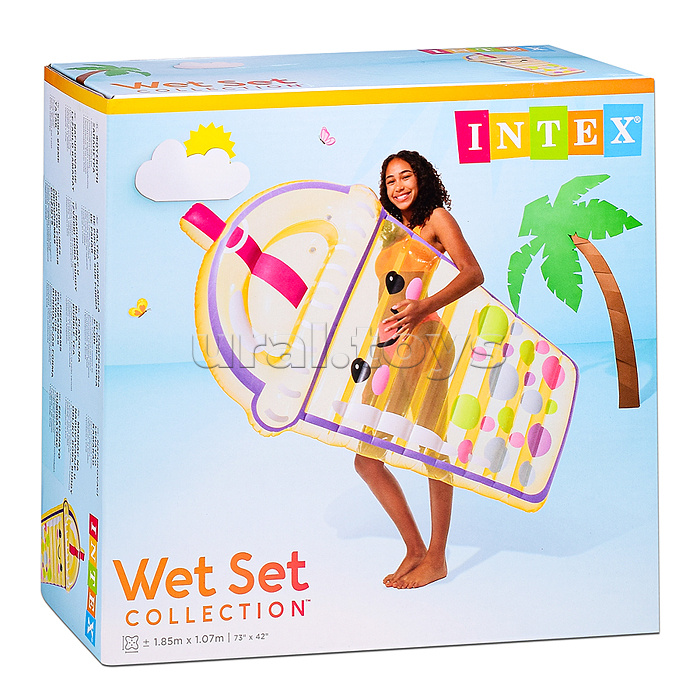 Надувной матрас-плот для плавания 173х99х20см "Boba Duddy", до 100кг, 58738  INTEX