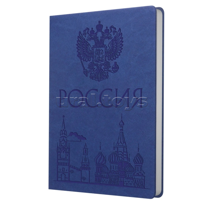 Книга для записей А5, 96л. "Моя страна" иск. кожа (BASICS) Интеграл. термотиснение