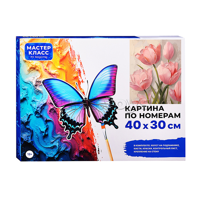 Набор для рисования "Картина по номерам 30х40см. Распуспукающиеся тюльпаны"