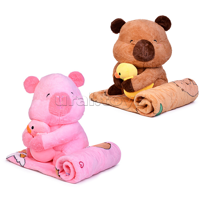 Мягкая игрушка "Капибара" с пледом