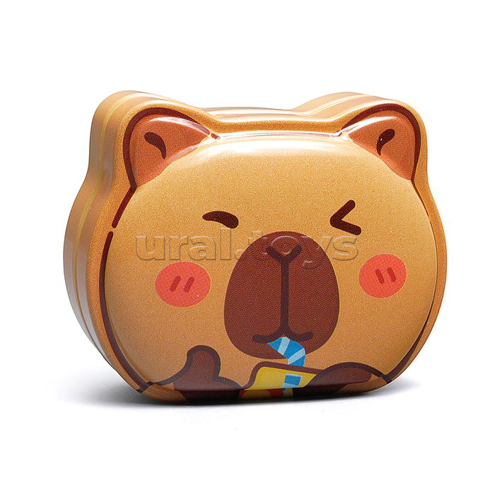 Точилка металлическая "Животные" 2 отверстия для заточки, 4 дизайна, с контейнером для стружки