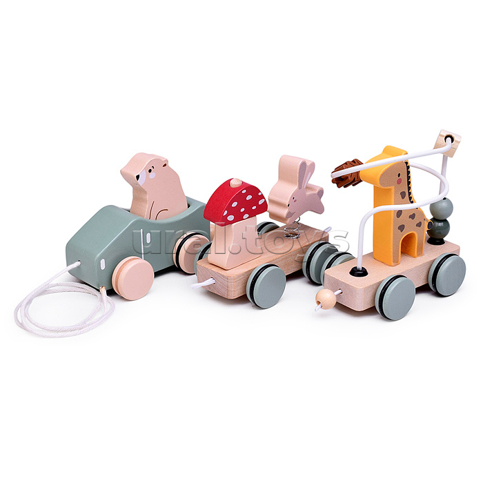 Каталка "Паровозик веселые зверята"