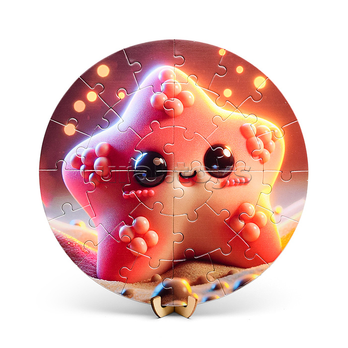 Пазл магнитный "Зверята" круглый