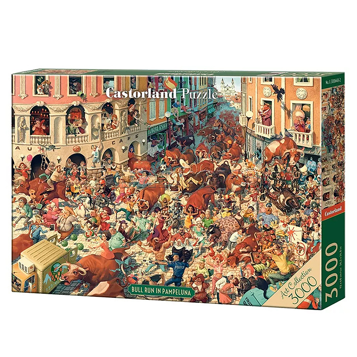 Пазлы 3000 "Бег быков в Памплоне"