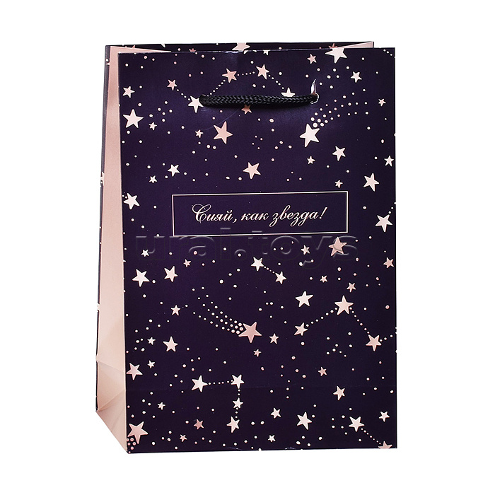 Пакет подарочный с глянцевой ламинацией 14x20x6,5 см (МS) Сияй как звезда 128г (собс.разр.)