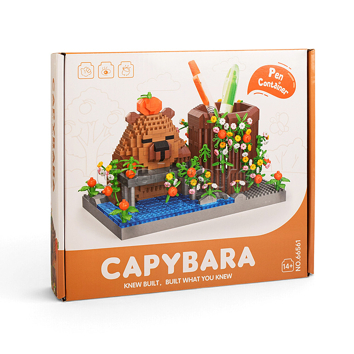 Конструктор "Капибара с подставкой для ручек" 3D, в коробке
