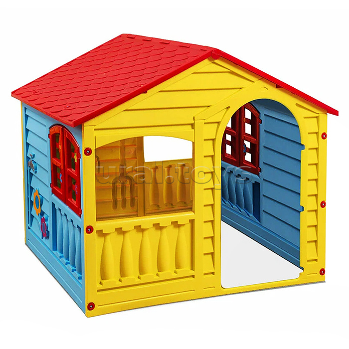 Домик игровой 360 пластик (красный/голубой/желтый)