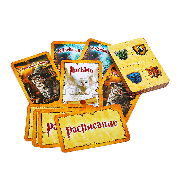 Настольная игра-ходилка "Школа чародейства" квадрат 40 карточек. 250х250х55мм
