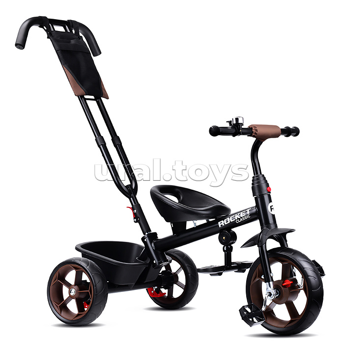 Велосипед трехколесный Rocket 136-BR, колеса EVA 10"/8", цвет коричневый