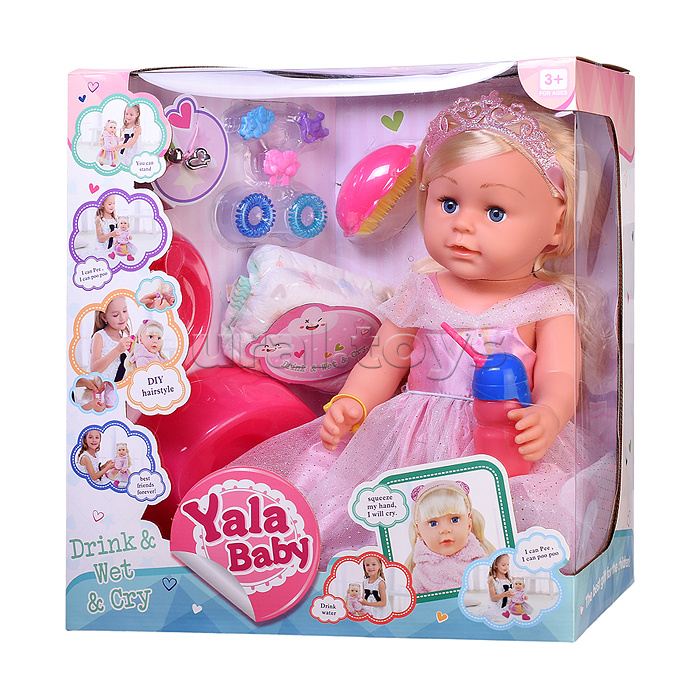 Кукла "Николь" (пьет, писает, слезы) с аксессуарами, в коробке