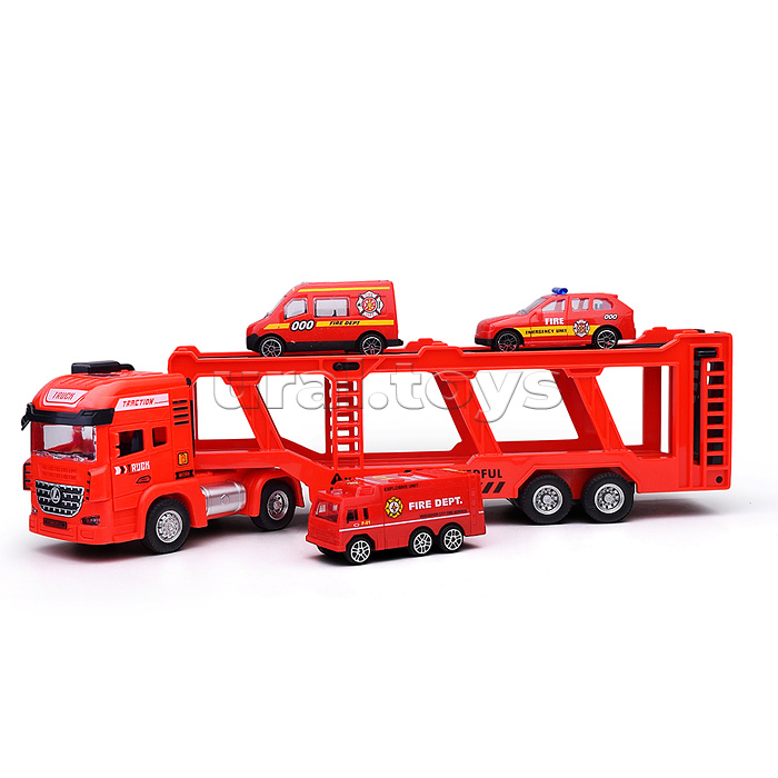 Машина "Автовоз-пожарный"(свет, звук) в коробке