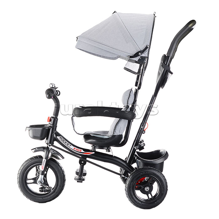 Велосипед 3-х колесный, резиновые покрышки, серый