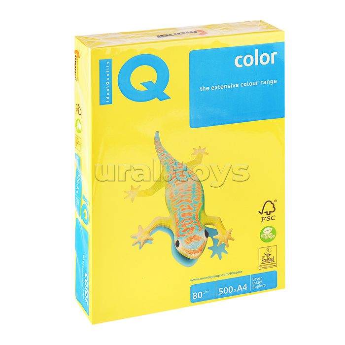 Бумага IQ color А4, 80 г/м, 500 л., интенсив канареечно-желтая CY39 ш/к