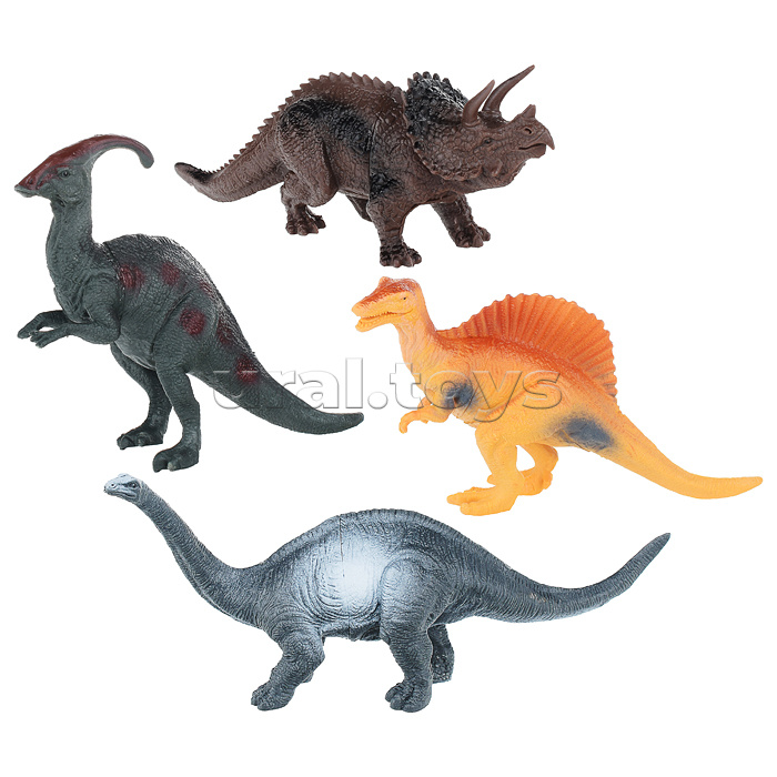 Игрушка пластизоль "Динозавры" 4шт в пакете