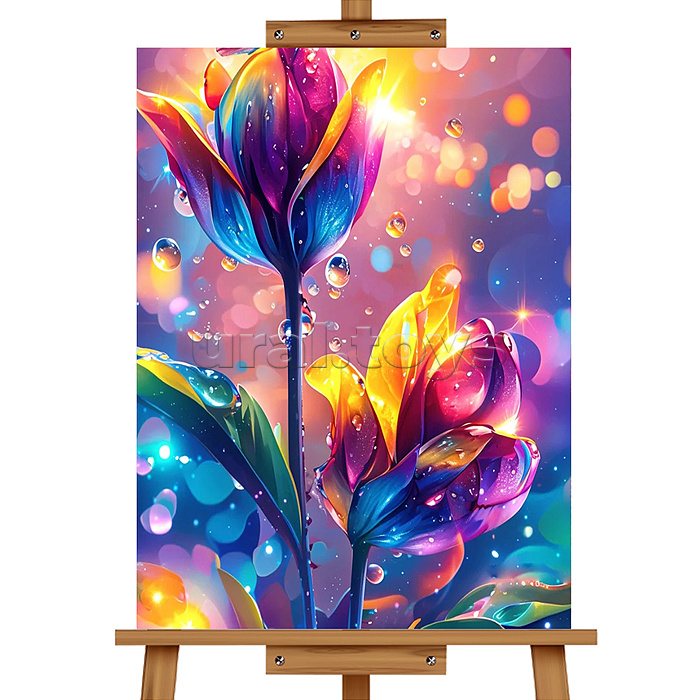 Мозаика алмазная "Волшебный цветок" (с гирляндой) 20*30см.